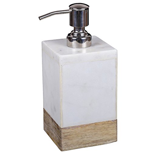 Creative Home 74821 Natural Marble And Mango Wood Lotion Liquid Soap Dispenser cover