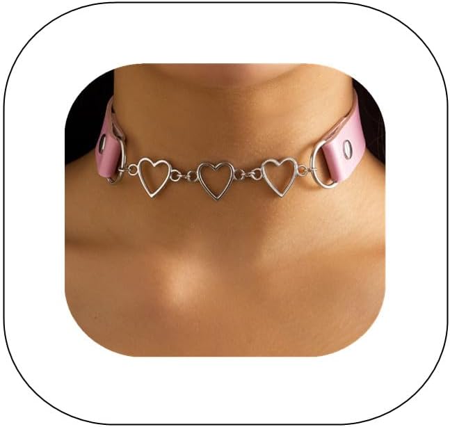 国内で当店のみ 666999 - CyberAcid Heart choker RED Gothic Heart Cross Rose Leather Bondage Punk Goth Alt