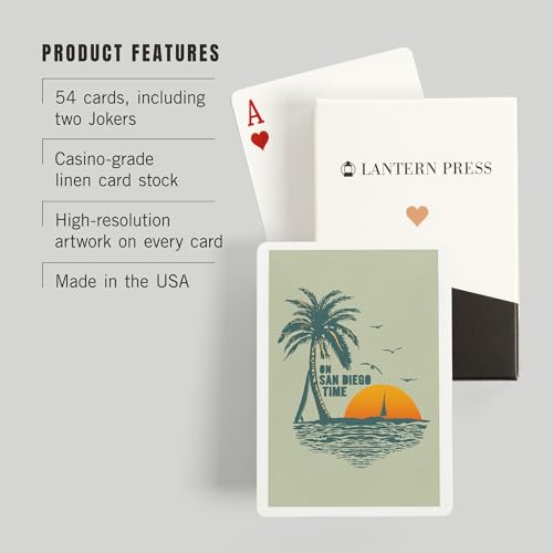 Baraja de poker lantern press san diego sunset miniatura 3