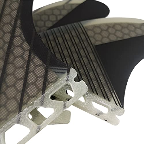 Topways Surfboard Fins, Surfboard Future Fins Tri Fin Single Tab Fiberglass+Honeycomb Surf Future/Fcsii G5 M Size Thruster Fins Set #TOP5