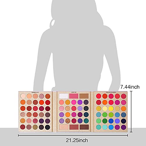 BRANDINN13 Pretty All Set Eyeshadow Palette Set Pro 86 Colors Makeup Kit Matte Shimmer Eye Shadow Highlighters Contour Blush Powder All In One Makeup Pallet - Image 6