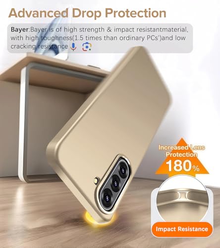 Coque Galaxy A57 5G antichoc et antidérapante - Housse fine et rigide dorée - 3