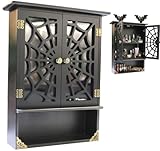 TOSOENPHY Estante gótico grande de Halloween con 2 puertas de telaraña, 19