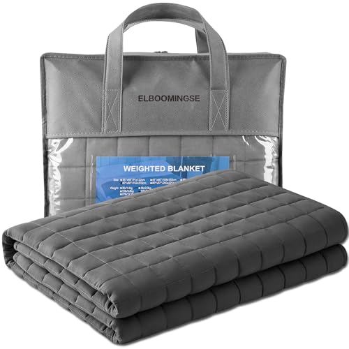 Weighted Blanket for Adult (Grey 25 lbs, 48" x 72") Bed Blankets ...