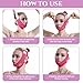 ROWMATE Graphene V-Line Mask Chin Up Mask V Shaped Face Mask Chin strap for sleeping,Jawline Shaper,red,Small