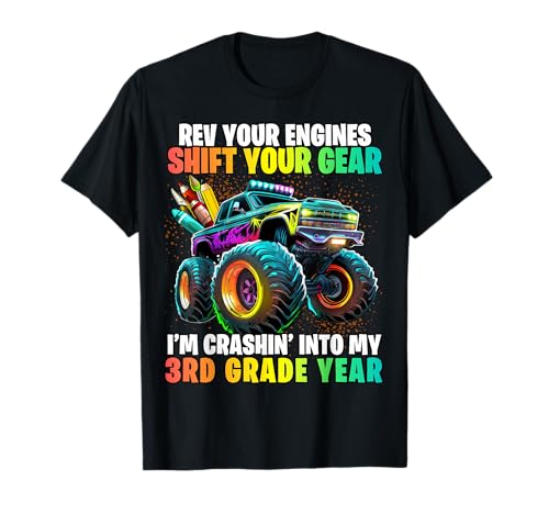 Back to School 3rd grade Monster Truck First Day School Boys T-Shirt