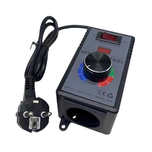 LYPPUL Drehzahlregler 230V, Motor Spannungsregler AC 220V 10A Spitzenleistung 4000W, Frequenzumrichter 230v, Drehzahlregler Motor für Winkelschleifer, Bläser, Handbohrer, Kreissägen, Dimmer