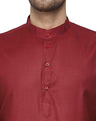 Image of Men's Cotton Blend Plain Kurta Comfortable and Stylish