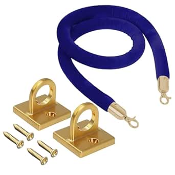 Velvet Rope Wall Mounted, Hanging Barriers Rope with 2 Wall Hooks Kits ...