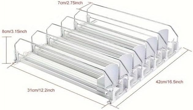 Can Dispenser, 1 Set/3 Counts Can Dispenser with Positioning Buckle, Soda Can Organizer, Drink Organizer for Fridge, Freezer Safe Kitchen Gadgets,Kitchen Storage Rack (1 Set-31cm/12.2in*42cm/16.5in)