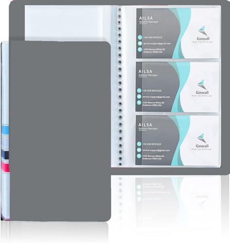 Image of Business Card Holder, Holds Business /Visiting /Debit /Name Id Card Book Case Organizer Slots (Pack of 1) (Grey, 120 Pocket)