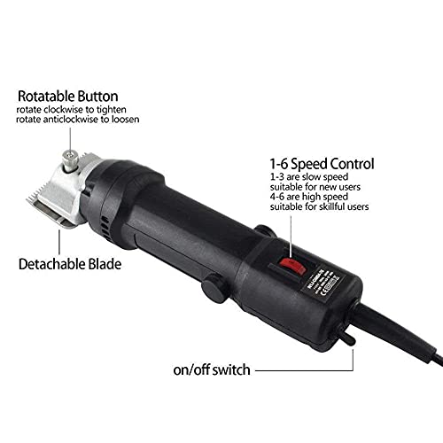 JYCCH Professionele krachtige paardenschaarmachine, onderhoudsset, 690 W krachtige huisdierenschaar, extreem krachtige verzorgingsmachine, voor paarden en lama - Afbeelding 5