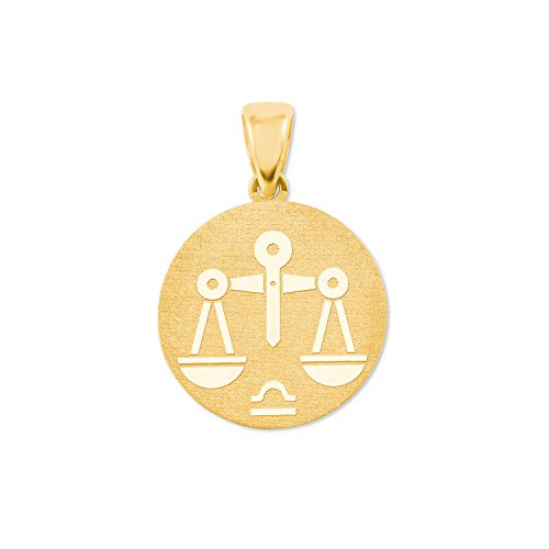 Preisvergleich Produktbild Amor Sternzeichen Münzen-Anhänger aus Gold 375 inkl. Wunschgravur (Waage)
