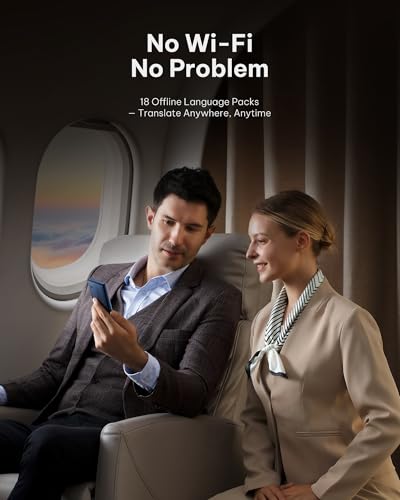 Image of iFLYTEK AI Language Translator Device - 2-Year Free Global Data & Real-Time Voice Translation Device, HIPAA-Compliant, 60 Languages & 18 Offline Packs for Business and Travel, Blue