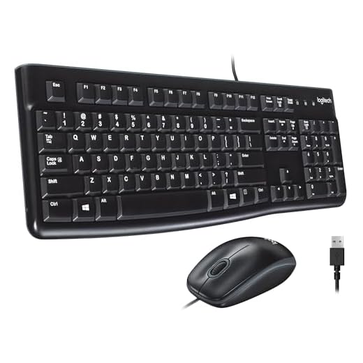 Logitech MK120 Full Size Wired Keyboard and Mouse Combo - Black
