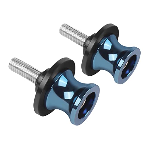 Worldmotop 2PCS 6MM M6 X1.25 Motorcycle Swing arm Spools Swingarm Spools Sliders Stand Screw Replacement for Kawasaki BMW Honda Suzuku Ducati (6MM-Blue)