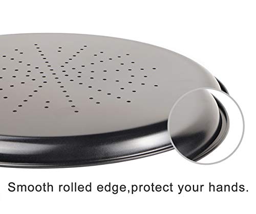 Webake Vented Pizza Pan 12 Inch With Holes Pizza Crisper Tray Non-Stick Coating On Carbon Steel Round Pizza Plate For Oven, Perforated Baking Sheet For Home Restaurant Kitchen #TOP2