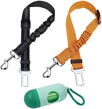 Dog Seat Belt for Car,Hosyl 2pcs Adjustable Pet Seat Belt for Vehicle Nylon Pet Safety Seat Belts Heavy Duty & Elastic & Durable Car Seat Belt for Dogs, Cats and Pets