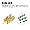 uxcell Fold Over Cord Ends, 4mm Inner Dia. Terminators Crimp Cap Clasp Tips for Leather Ribbon Craft Making, DIY Necklace, Bracelet, Gold Tone, 30Pcs #4