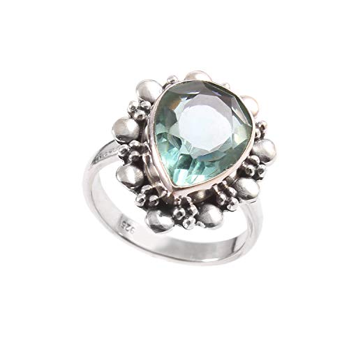 Améthyste verte bague en argent turc de créateur et fiançailles sterling 925 55
