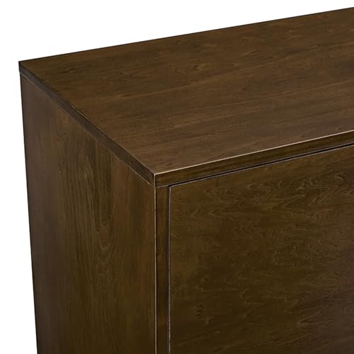 Walker Edison Mid Century Modern-TV Stand Console with 3 Drawers and Closed Cabinet Storage, 60", Walnut
