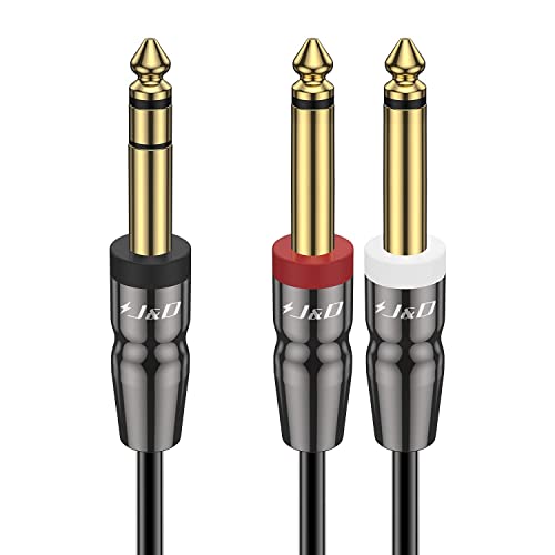 J&D 1/4 Inch TRS to Dual TS Cable