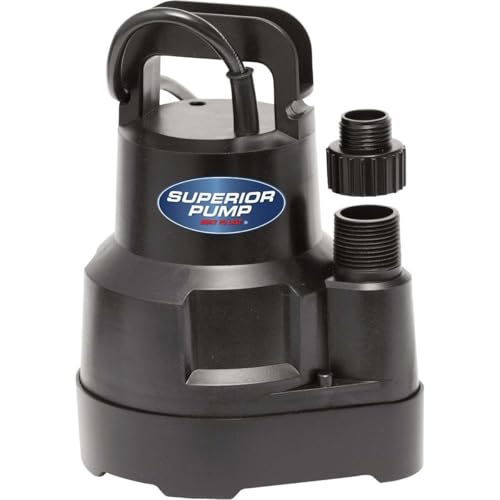 Superior Pump 91016 Thermoplastic Oil-free Utility Pump, 1/6 HP, Black