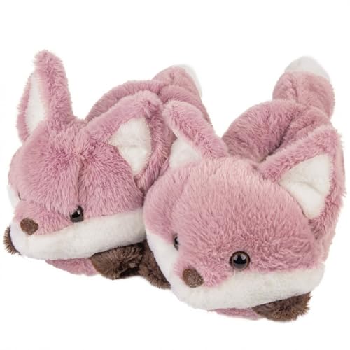 Image of ARELUX Animal Slippers Cotton Adult Unisex, Cute Novelty Raccoon Fox Red Panda Plush House Shoes with Non-Slip Sole, Warm Fuzzy Lining for Indoor Outdoor Cosplay Party Gift