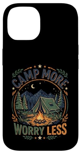 Camp More Worry Less �A�E�g�h�A�L�����v�f�U�C�� �X�}�z�P�[�X iPhone 14 �p