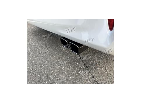 IDT ミニウエス付 新型 40系 アルファード パーツ マフラーカッター 二本出し スクエア 2本出し 焼き 脱落防止付き デュアル マフラー 簡単取り付け 車検対応 (ブラックメッキカラー)