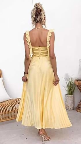 Chiffon Pleated Bridesmaid Dresses for Women Ruffles Spaghetti Straps Corset Formal Evening Party Dress3