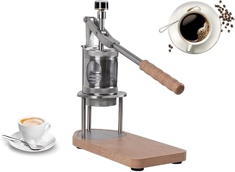 Hand Coffee Press Machine | Portable & Detachable Manual Espresso Maker with 51mm Bottomless Portafilter | 6-9BAR Pressure Gauge | for Home & Office & Camping