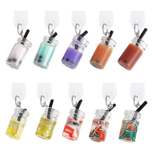 10Pcs Type-C Poussière Plug Charme 1,4 Pouce Téléphone Anti-Poussière Plugs avec Lait Tea Cup - Photo 3 sur 25