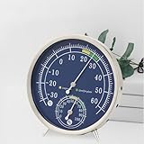 Nexbrill Edelstahl-Hygrometer-Thermometer für Sauna, Zuhause und Büro, genauer Feuchtigkeitsmonitor, Wand- oder Tischhalterung, 130 mm