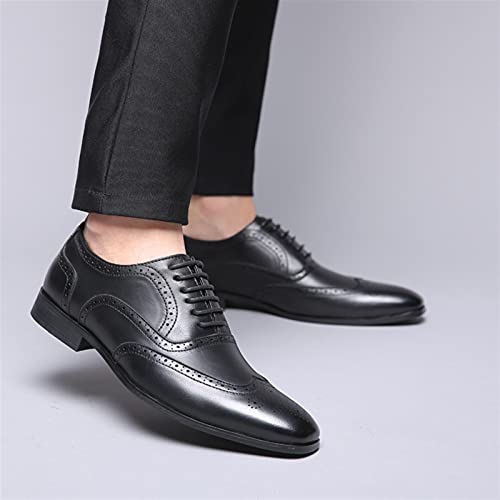 Zapatos formales para hombres tipo brogue con punta de ala y tacón bajo 3