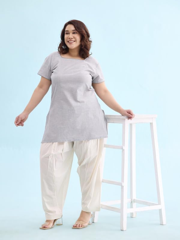 Image of GO COLORS Soft Cotton Salwar for Women | Relaxed Fit, Mid Rise, Ankle Length, Drawstrings