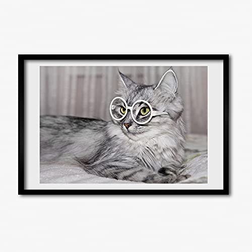 Cadre de bois 60x40 cm Tulup pour habiller un mur vide avec un chat