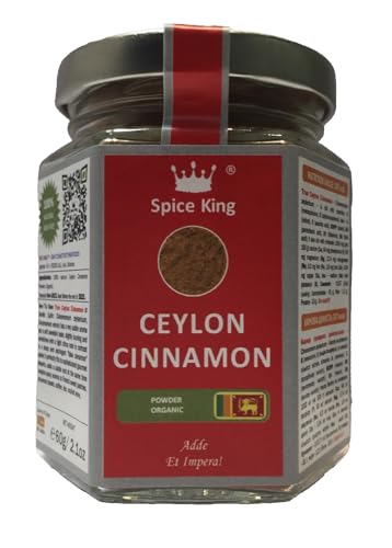 Spice King Canela en polvo de Ceilán, tarro de vidrio de 60 g, Sri Lanka