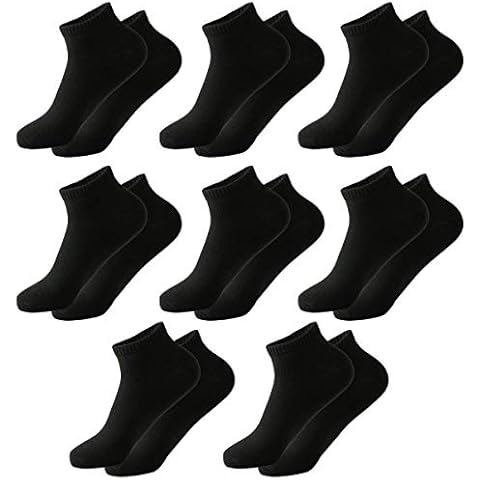 MOCOCITO Trainer Socks Mens Ankle Socks Low Cut Running Socks Noshow Socks Women Walking Socks White Socks Sports Socks Multipack | 8 Pairs Black Size:9-12 Cover