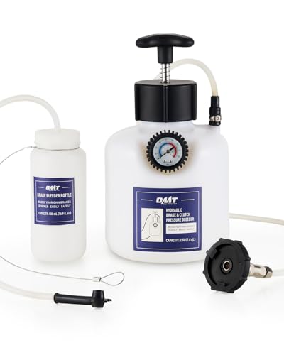 Orion Motor Tech Pressure Bleeder 2.5L Pressure Brake Bleeder Set with 49.5mm Adapter 2.6qt Manual Power Brake Bleeder with 500mL Brake Bleeder Bottle Compatible with GM Models Chevrolet Chrysler