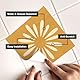 Sirface Peel & Stick Vinylfliesen - Boho Floral - Packung mit 24 Stück, einfache DIY-Installation, Heimdekor, langlebige und stilvolle Abdeckungen (MUSTARD, 15 cm)