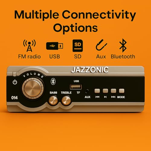 Image of Double IC High Power Car Stereo with LCD & Remote Control | Universal Fit MP3 Player -Bluetooth, USB, AUX, FM Radio, SD Card | Built-in Equalizer for Bass & Treble Control | Black-Grey (014)