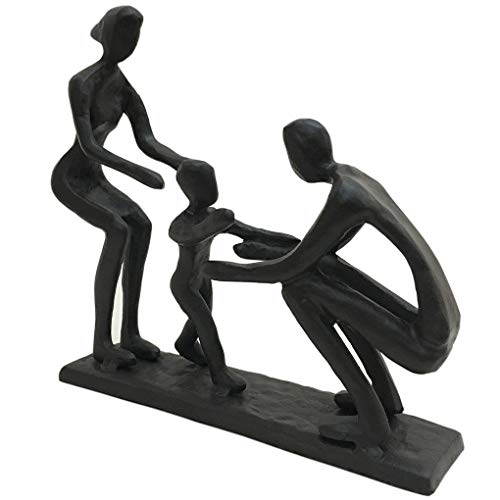 Bitopbi Romantic Family Together Cast Iron Sculpture Anniversary Wedding Engagement Figurine Romance Statue For Love Sweethearts Metal Statuette (3# Family) #TOP2