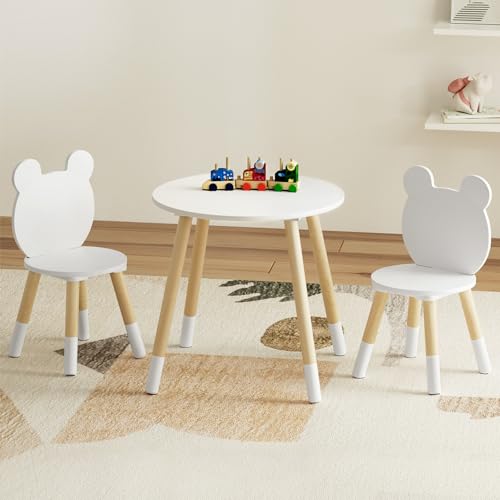 Keezi 3 Piece Kids Table and Chairs Set Activity Playing Study Children Desk