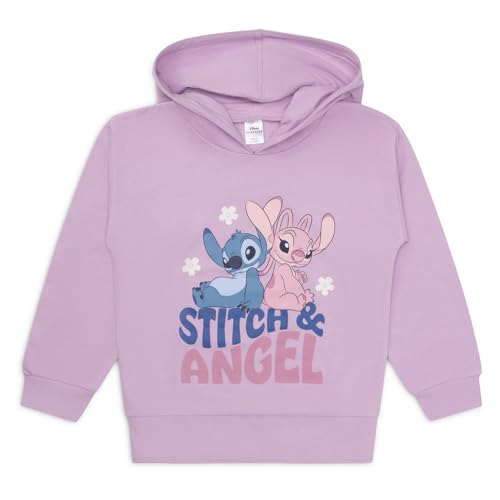 Sweat à capuche Stitch et Angel en coton rose bleu pour fille de 5 à 12 ans