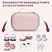 Wearable Breast Pump Bag Carrying Case for Momcozy & Willow, Use with Hands Free Wearable Breast Pumps for eufy Security/Medela/Bluefair, Travel Pumping Bag with Nipple Ruler & Removable Tray(Holds 2)