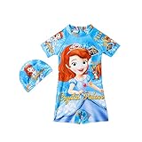 [sunkids] 子供 女の子 ガールズ セパレーツタイプ プリンセス キャラクター 水着 パンツ プール ミドルトランクス 海水浴 水泳 温泉 (M, 水色２)