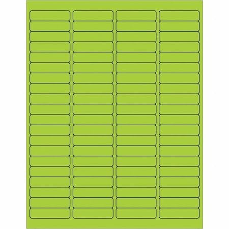 Tape Logic 1 15/16 x 1/2 Fluorescent Green Rectangle Laser Labels