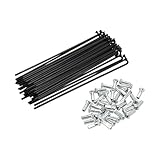 PARSKILO 38 Set 13G Bicycle Spokes 125mm Bike Wheel Spokes Carbon Steel Black