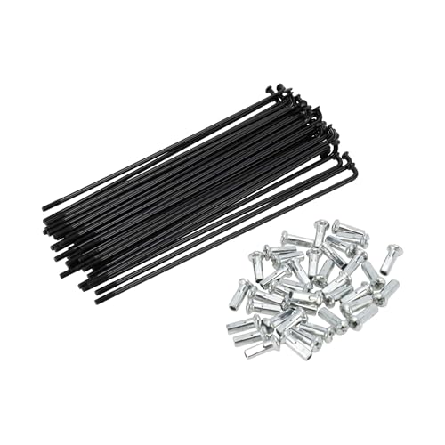 PARSKILO 38 Set 13G Bicycle Spokes 125mm Bike Wheel Spokes Carbon Steel Black